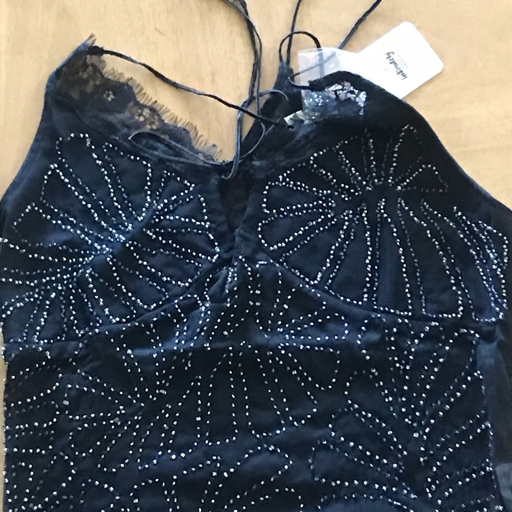 Free People Sm Beaded Sheer Black Racerback Cami - Picture 16 of 16